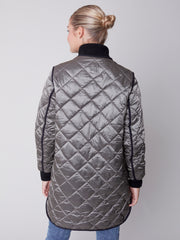 Charlie B. Long Iridescent Quilted Coat- Multiple Colors!