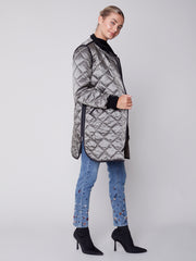 Charlie B. Long Iridescent Quilted Coat- Multiple Colors!