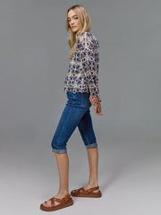 Charlie B. Denim Crochet Top