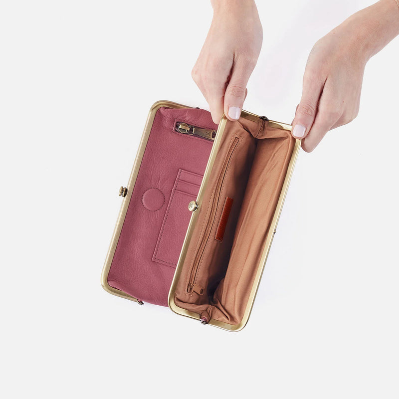 HOBO Lauren Clutch Wallet- Mauve Tooled Emboss