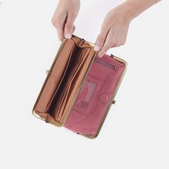 HOBO Lauren Clutch Wallet- Mauve Tooled Emboss