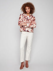 Charlie B. Short Boucle Jacket- Cabernet