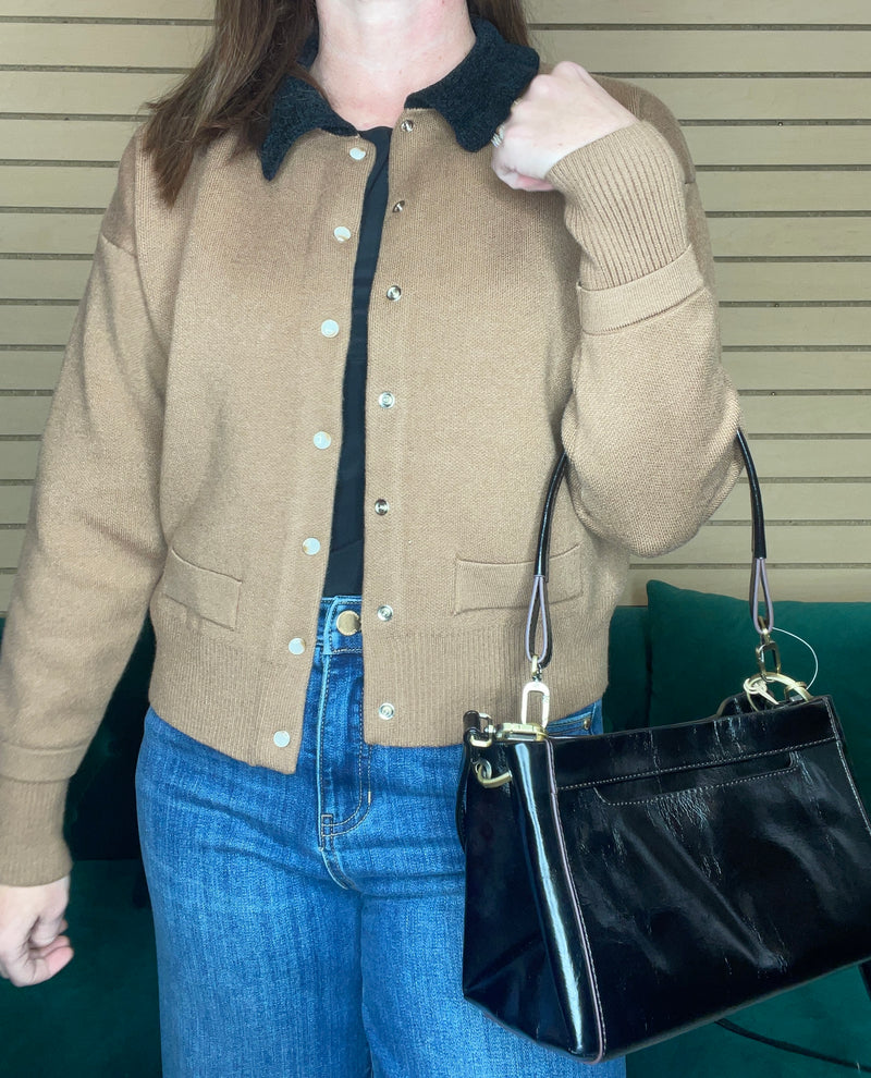 Camel Snap Front Cardi