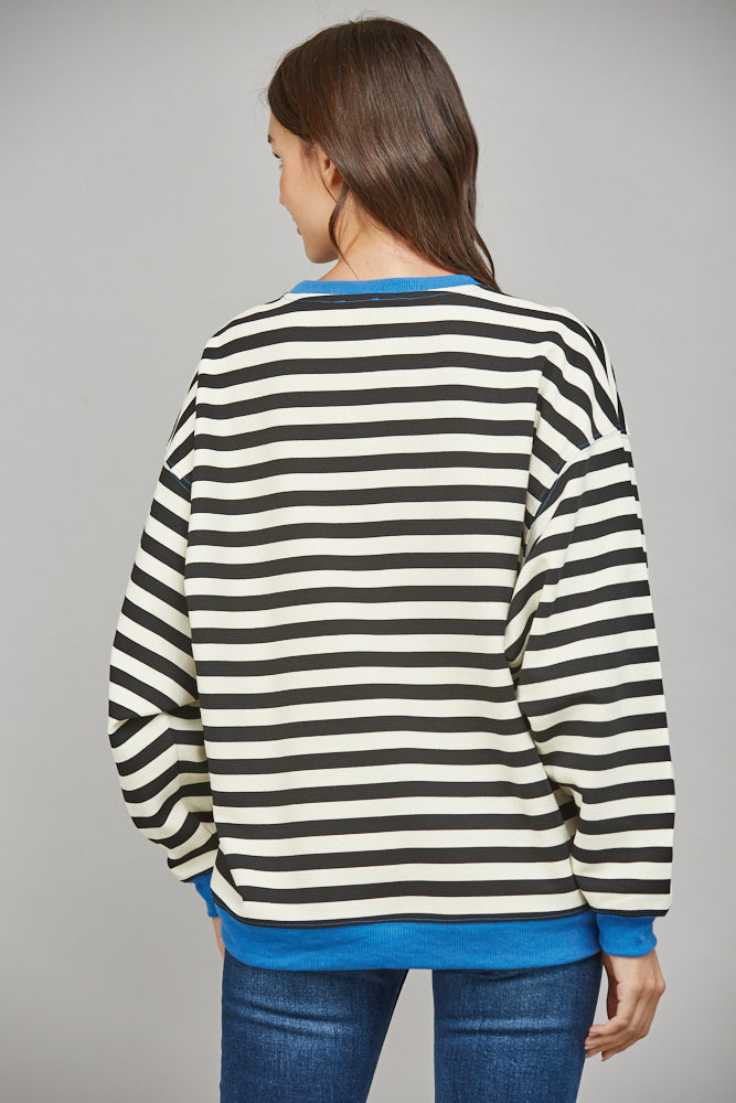 FATE Oversized Stripe Sweatshirt