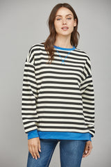 FATE Oversized Stripe Sweatshirt