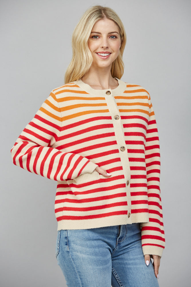 Sunset Striped Cardi