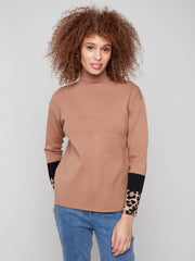 Charlie B. Animal Cuff Mock Neck
