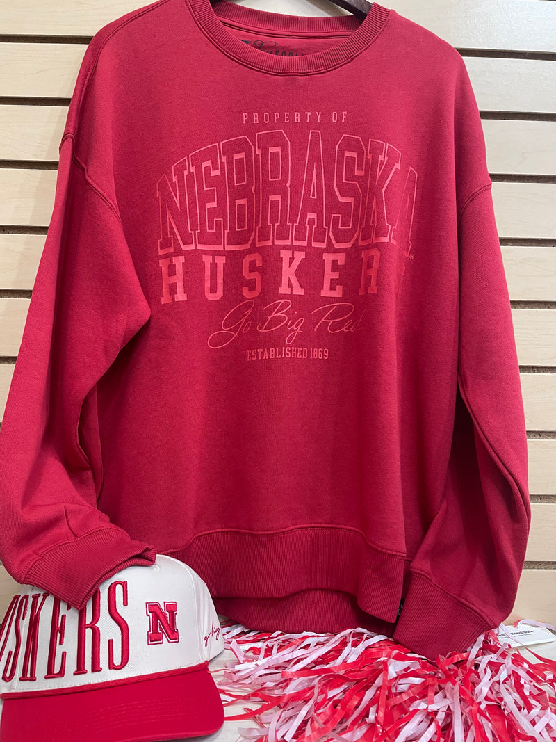 Nebraska Sanders Shadow Crew Neck Sweatshirt