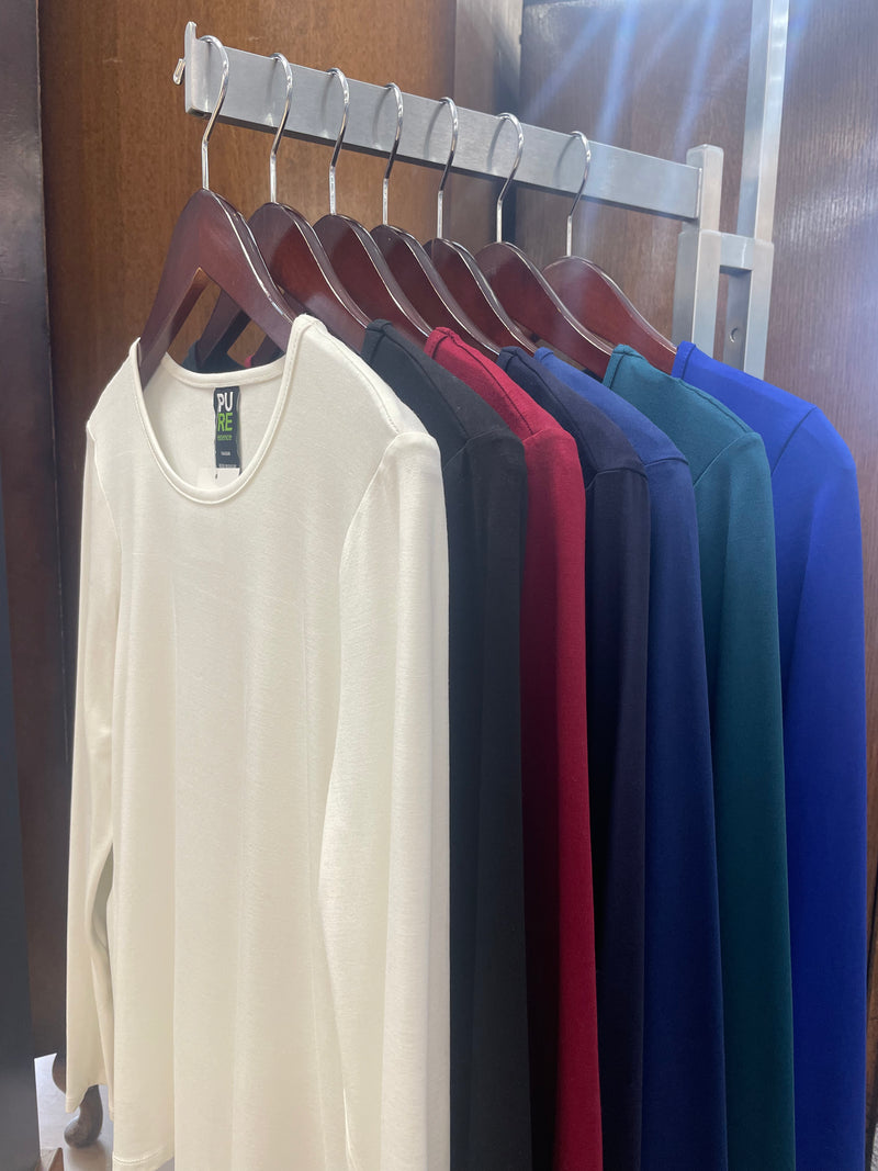 PURE Essence Long Sleeve Bamboo Tee- Navy