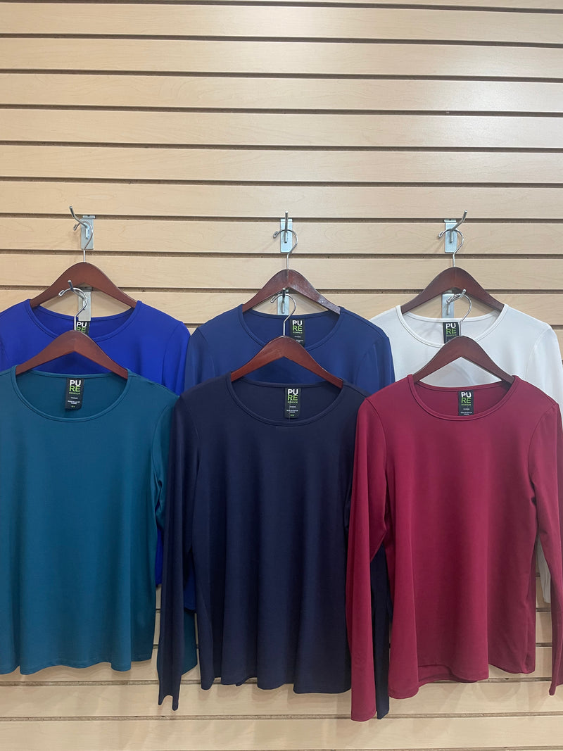 PURE Essence Long Sleeve Bamboo Tee- Navy
