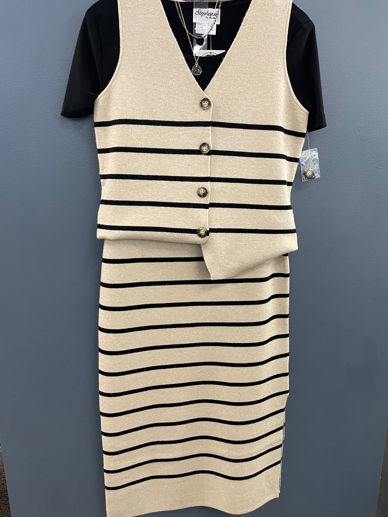 Tribal Striped Sweater Skirt