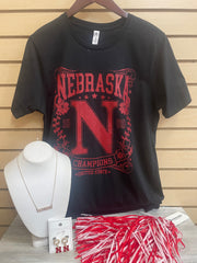 Nebraska Vintage Flower Graphic Tee- 2 Colors!
