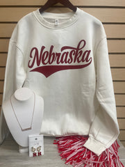 Natural Puff Graphic Brushed Nebraska Sweatshirt