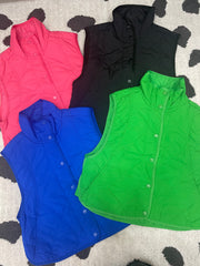 Spring Snap Button Vest- Multiple Colors!