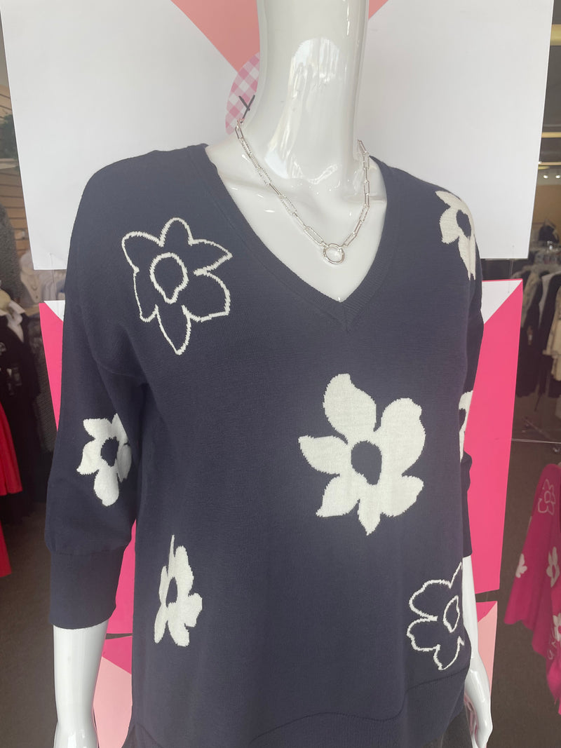 Floral Intarsia Sweater- 3 Colors!