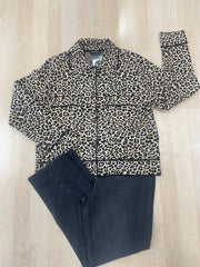 Tribal Double Knit Button-Front Animal Cardi