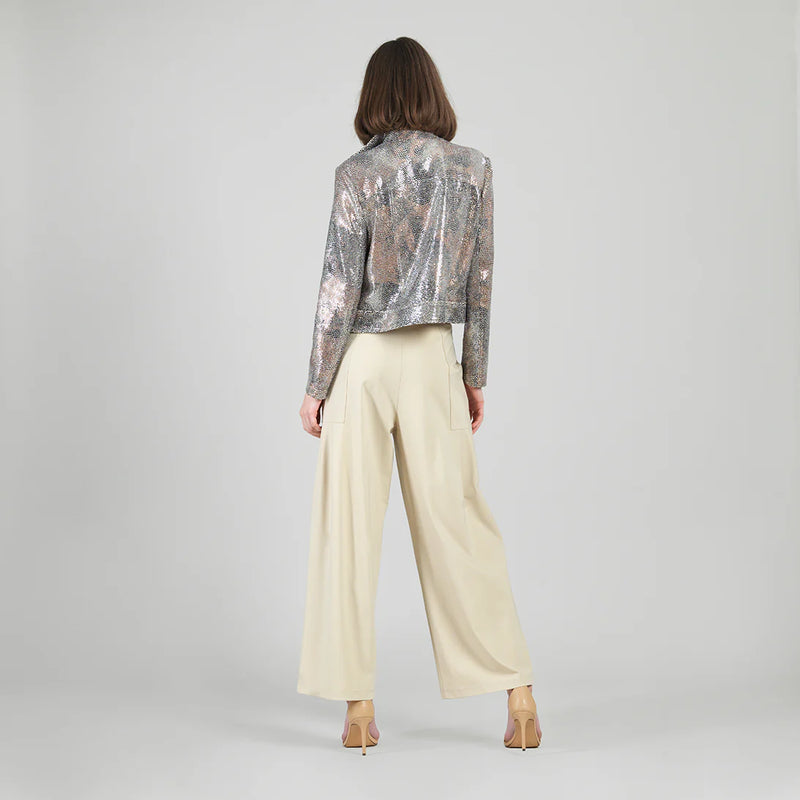 Clara Sun Woo Sequin Knit Moto Jacket