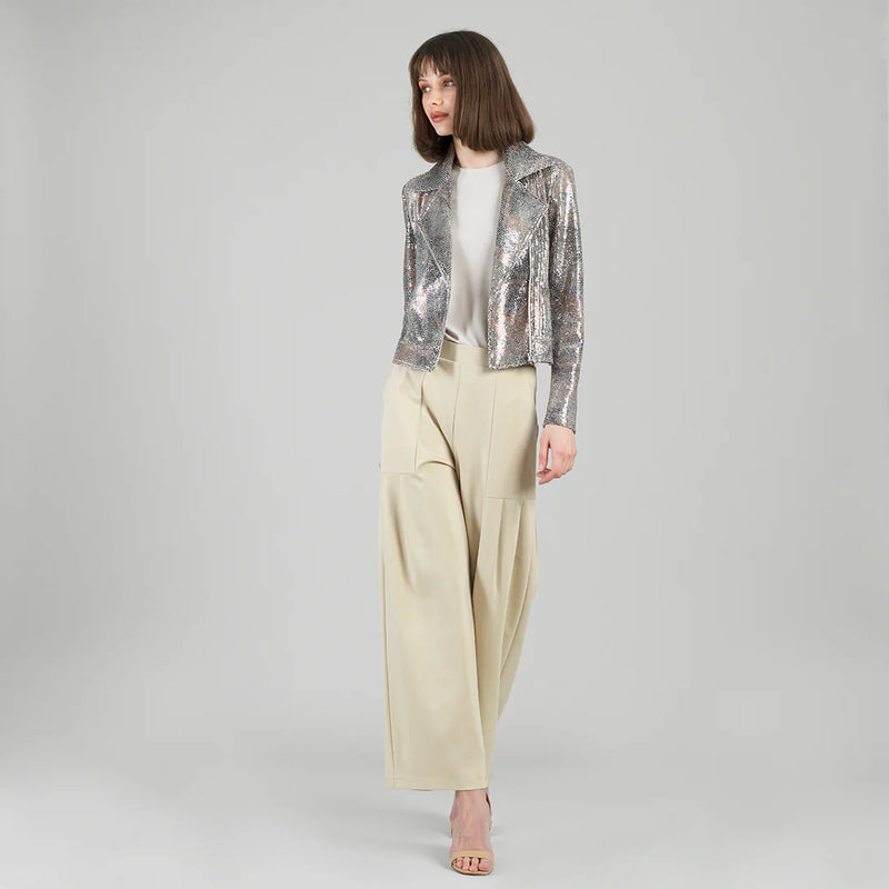 Clara Sun Woo Sequin Knit Moto Jacket