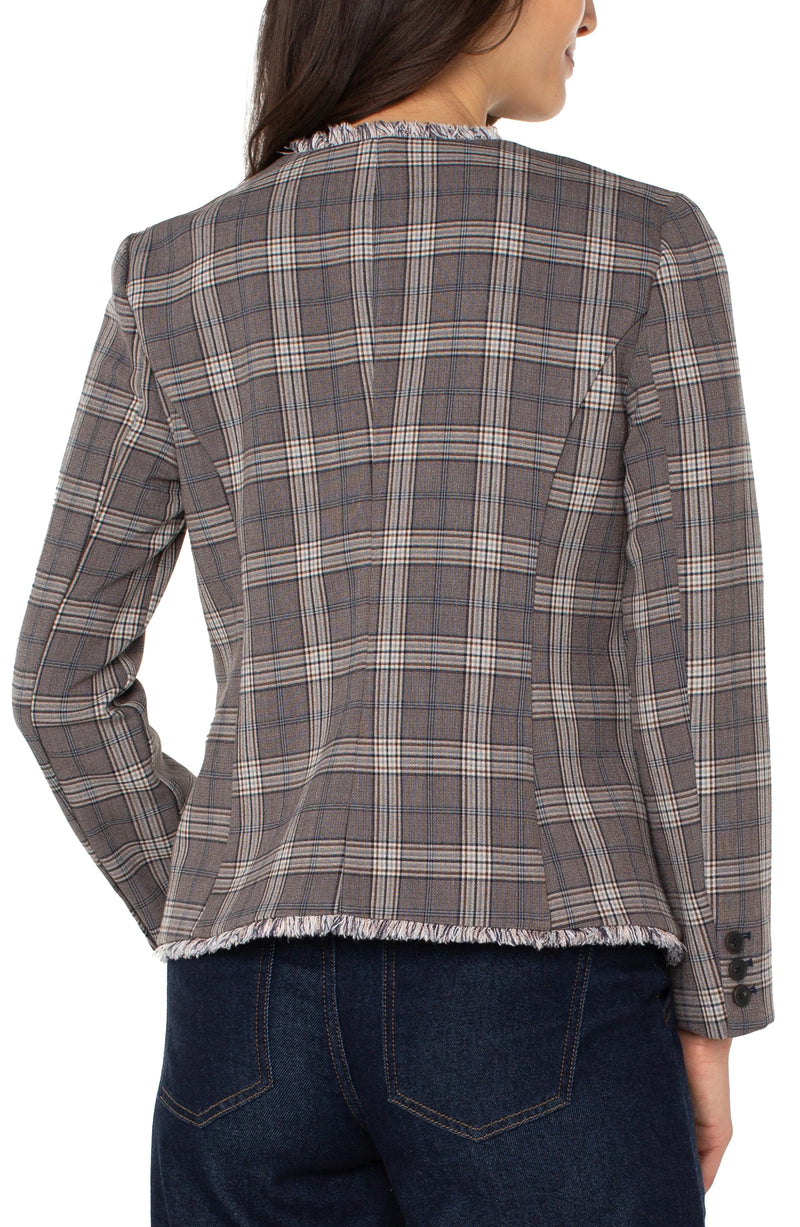 Liverpool Frayed Plaid Blazer