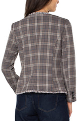 Liverpool Frayed Plaid Blazer