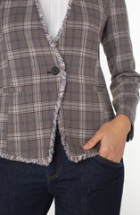 Liverpool Frayed Plaid Blazer