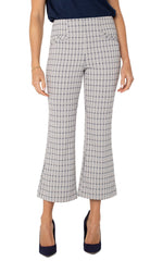 Liverpool Navy & Taupe Grid Stella Kick Flare