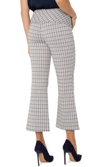 Liverpool Navy & Taupe Grid Stella Kick Flare