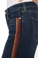 Liverpool Velvet Trim Stride Wide Leg Denim