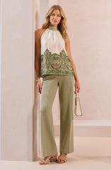 Liverpool Mock Neck Halter Top
