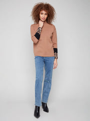 Charlie B. Animal Cuff Mock Neck