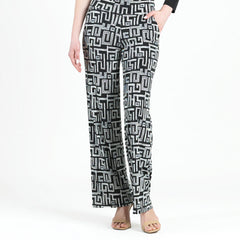 Clara Sun Woo Greek Key Wide Leg Pant