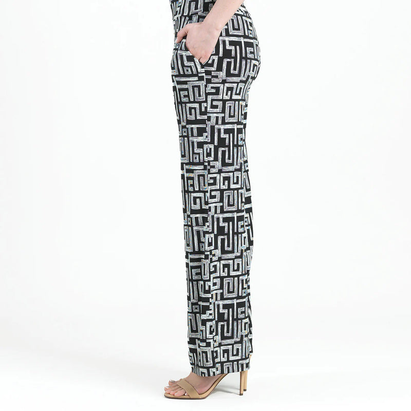 Clara Sun Woo Greek Key Wide Leg Pant