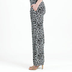 Clara Sun Woo Greek Key Wide Leg Pant