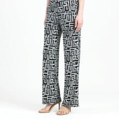 Clara Sun Woo Greek Key Wide Leg Pant