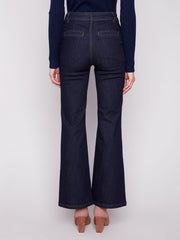Charlie B. Pull-On Retro Button Side Flares