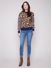 Charlie B. Leopard & Stripes Sweater