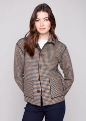 Charlie B. Reversible Plaid Jacket- Cocoa