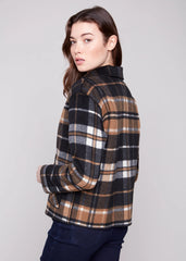 Charlie B. Reversible Plaid Jacket- Cocoa