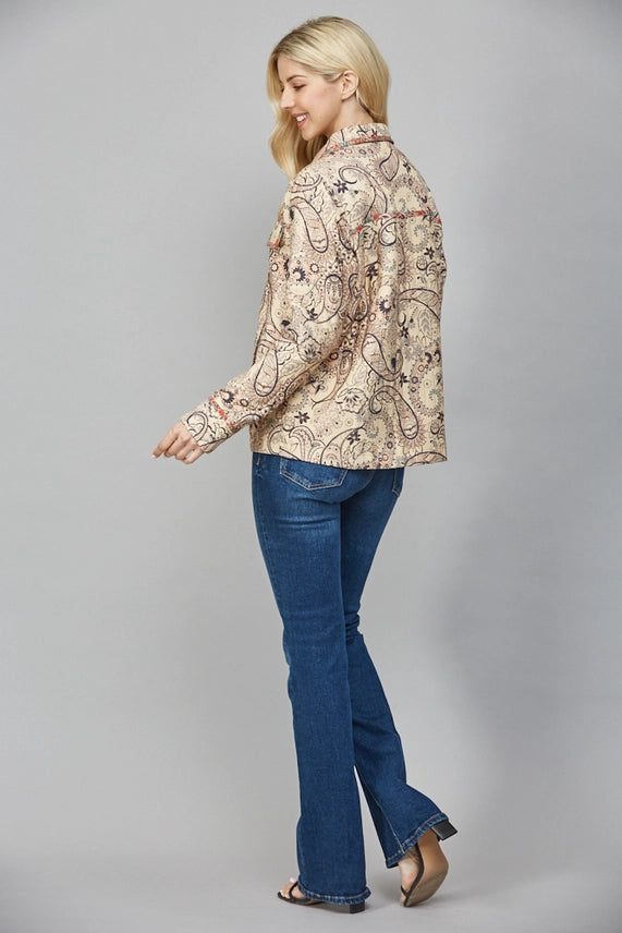 FATE Fall Paisley Print Shacket