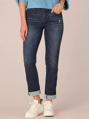 Democracy Indigo Distressed Girlfriend Jean