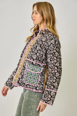 Mystree Mixed Media Quilted Jacket
