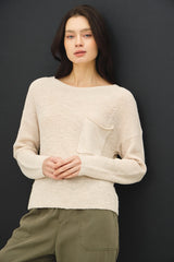 Lightweight Knit Pocket Sweater- 3 Colors