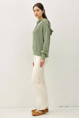 Lightweight Knit Hooded Henley- 2 Colors