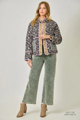 Mystree Mixed Media Quilted Jacket