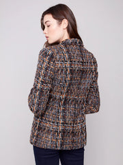 Charlie B. Autumn Chevron Tweed Blazer