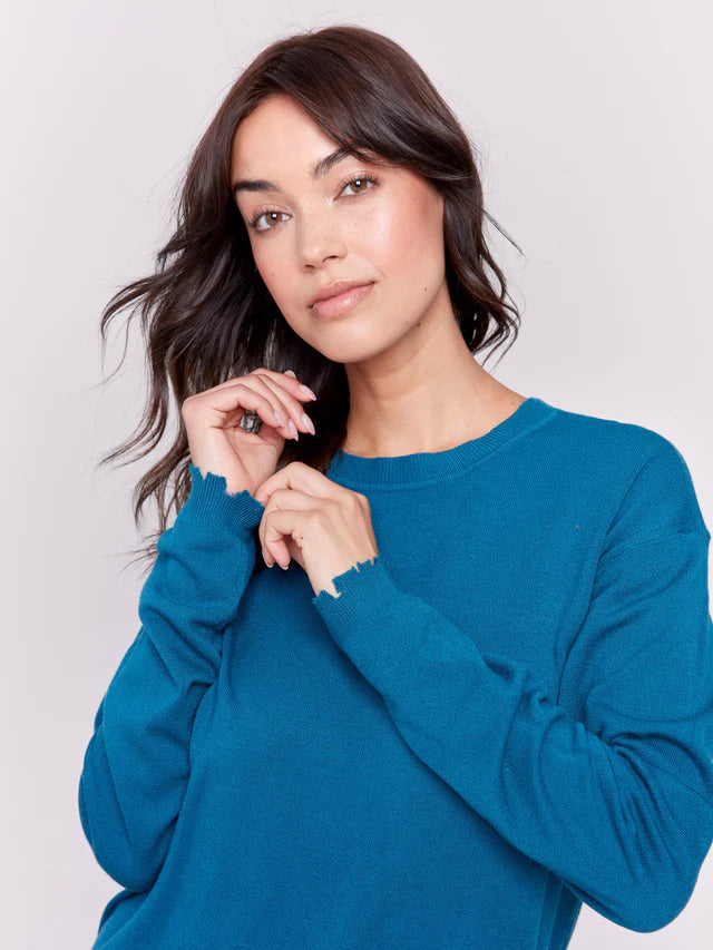 Charlie B. Frayed Edge Sweater