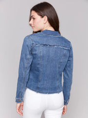 Charlie B. Stretch Denim Fringe Jacket- 2 Colors