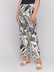Charlie B. Print Linen Blend Crop Pant