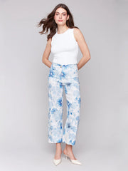 Charlie B. Floral Linen Blend Crop Pant