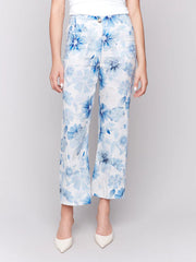 Charlie B. Floral Linen Blend Crop Pant